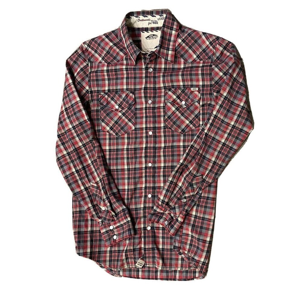 Vans Off The Wall Western Shirt Sz S Pearl Snaps EUC